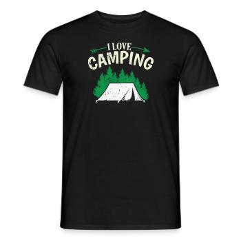 I love Camping mit Zelt im Wald - Männer T-Shirt - Schwarz - Vorne - AI Model Male 178 light (178cm)