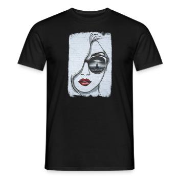 Graffiti-Mädchen in Paris - Männer T-Shirt - Schwarz - Vorne - AI Model Male 178 light (178cm)