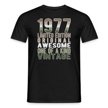 Limited Edition Since 1977 Birthday Vintage 1977 - Men's T-Shirt - black - Front - AI Model Male 178 light (178cm)