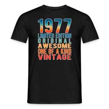 Limited Edition Since 1977 Birthday Vintage 1977 - Men's T-Shirt - black - Front - AI Model Male 178 light (178cm)