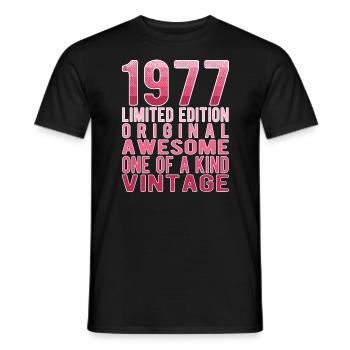 Limited Edition Since 1977 Birthday Vintage 1977 - Men's T-Shirt - black - Front - AI Model Male 178 light (178cm)