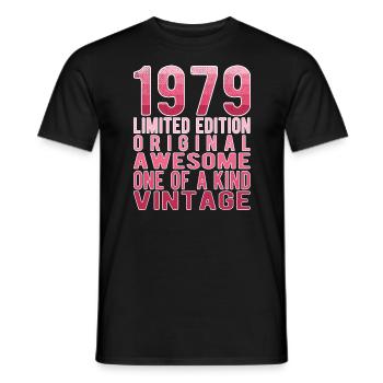 Edition limitée depuis 1979 Anniversaire Millésime 1979 - T-shirt homme - noir - Devant - AI Model Male 178 light (178cm)