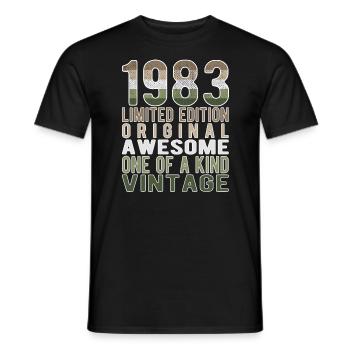 Edition limitée depuis 1983 Anniversaire Millésime 1983 - T-shirt homme - noir - Devant - AI Model Male 178 light (178cm)
