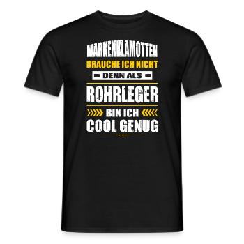 Markenklamotten Brauche Ich Nicht Rohrleger - Männer T-Shirt - Schwarz - Vorne - AI Model Male 178 light (178cm)