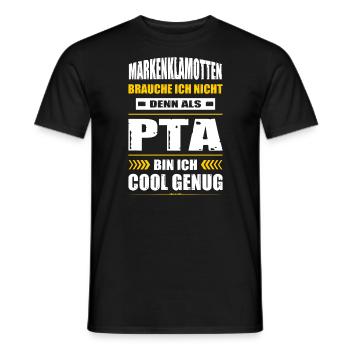 Markenklamotten Brauche Ich Nicht PTA Abschluss - Männer T-Shirt - Schwarz - Vorne - AI Model Male 178 light (178cm)
