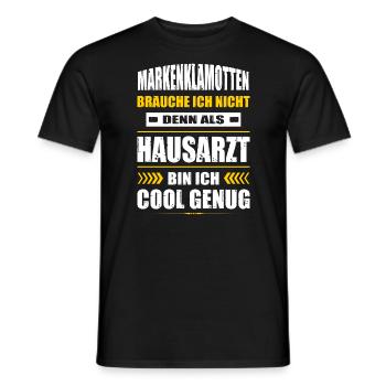 Markenklamotten Brauche Ich Nicht Hausarzt Arzt - Männer T-Shirt - Schwarz - Vorne - AI Model Male 178 light (178cm)