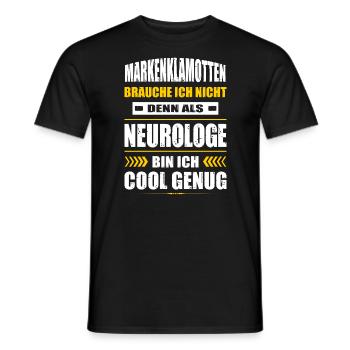 Markenklamotten Brauche Ich Nicht Neurologe Arzt - Männer T-Shirt - Schwarz - Vorne - AI Model Male 178 light (178cm)