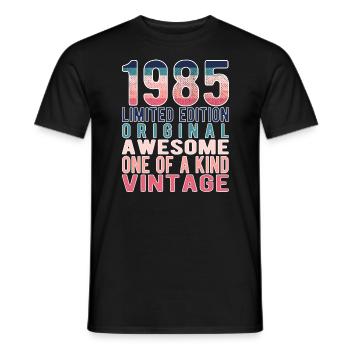 Edition limitée depuis 1985 Anniversaire Millésime 1985 - T-shirt homme - noir - Devant - AI Model Male 178 light (178cm)