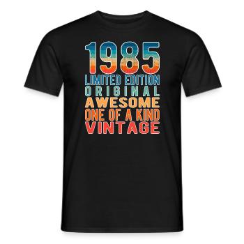 Edition limitée depuis 1985 Anniversaire Millésime 1985 - T-shirt homme - noir - Devant - AI Model Male 178 light (178cm)