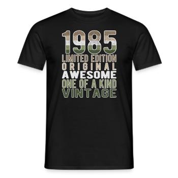 Edition limitée depuis 1985 Anniversaire Millésime 1985 - T-shirt homme - noir - Devant - AI Model Male 178 light (178cm)
