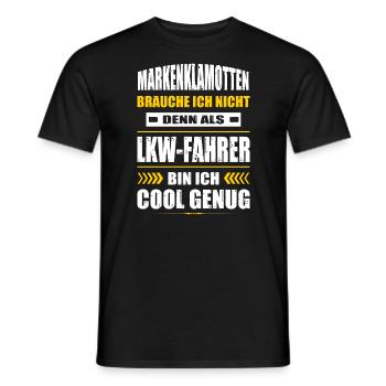 Markenklamotten Brauche Ich Nicht LKW-Fahrer - Männer T-Shirt - Schwarz - Vorne - AI Model Male 178 light (178cm)