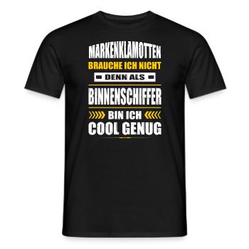 Markenklamotten Brauche Ich Nicht Binnenschiffer - Männer T-Shirt - Schwarz - Vorne - AI Model Male 178 light (178cm)