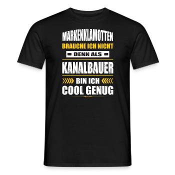 Markenklamotten Brauche Ich Nicht Kanalbauer - Männer T-Shirt - Schwarz - Vorne - AI Model Male 178 light (178cm)