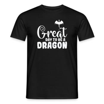 Great Day to Be a Dragon Drache - Men's T-Shirt - black - Front - AI Model Male 178 light (178cm)