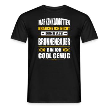 Markenklamotten Brauche Ich Nicht Brunnenbauer - Männer T-Shirt - Schwarz - Vorne - AI Model Male 178 light (178cm)