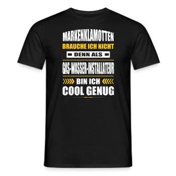 Gas-Wasser-Installateur Spruch Klempner Fun - Männer T-Shirt - Schwarz - Vorne - AI Model Male 178 light (178cm)