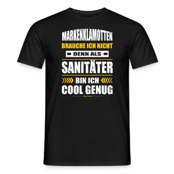 Markenklamotten Brauche Ich Nicht Sanitäter Sani - Männer T-Shirt - Schwarz - Vorne - AI Model Male 178 light (178cm)