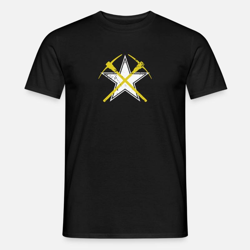 Star with mining peck - Men's T-shirt - black
