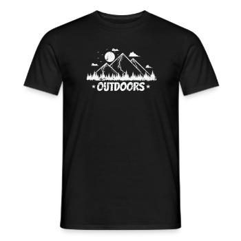 Gebirge mit Mond Outdoors Wandern Hobby - Männer T-Shirt - Schwarz - Vorne - AI Model Male 178 light (178cm)