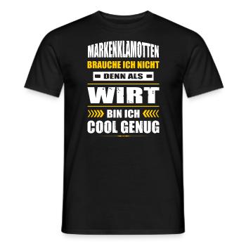 Markenklamotten Brauche Ich Nicht Wirt Gastwirt - Männer T-Shirt - Schwarz - Vorne - AI Model Male 178 light (178cm)
