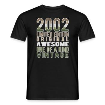 Limited Edition Since 2002 Birthday Vintage 2002 - Men's T-Shirt - black - Front - AI Model Male 178 light (178cm)