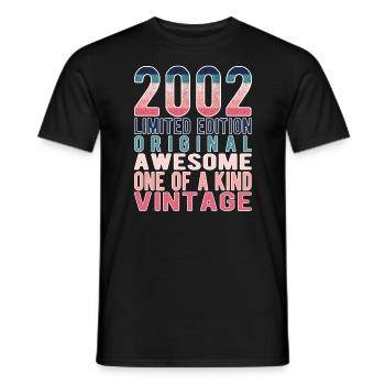 Limited Edition Since 2002 Birthday Vintage 2002 - Men's T-Shirt - black - Front - AI Model Male 178 light (178cm)