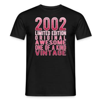 Limited Edition Since 2002 Birthday Vintage 2002 - Men's T-Shirt - black - Front - AI Model Male 178 light (178cm)