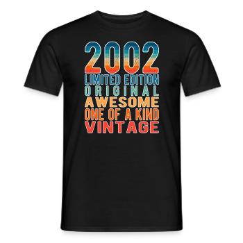 Limited Edition Since 2002 Birthday Vintage 2002 - Men's T-Shirt - black - Front - AI Model Male 178 light (178cm)