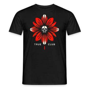 Floral Skull - Bold Urban Design - Men's T-Shirt - black - Front - AI Model Male 178 light (178cm)