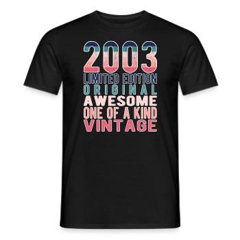 Limited Edition Since 2003 Birthday Vintage 2003 - Men's T-Shirt - black - Front - AI Model Male 178 light (178cm)