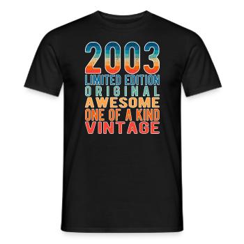 Limited Edition Since 2003 Birthday Vintage 2003 - Men's T-Shirt - black - Front - AI Model Male 178 light (178cm)