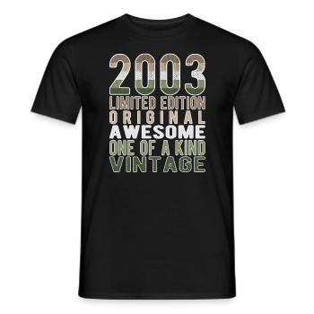 Limited Edition Since 2003 Birthday Vintage 2003 - Men's T-Shirt - black - Front - AI Model Male 178 light (178cm)