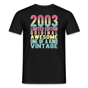 Limited Edition Since 2003 Birthday Vintage 2003 - Men's T-Shirt - black - Front - AI Model Male 178 light (178cm)