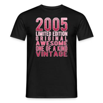 Edition limitée depuis 2005 Anniversaire Millésime 2005 - T-shirt homme - noir - Devant - AI Model Male 178 light (178cm)
