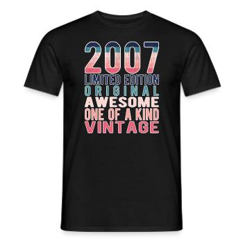Limited Edition Since 2007 Birthday Vintage 2007 - Men's T-Shirt - black - Front - AI Model Male 178 light (178cm)