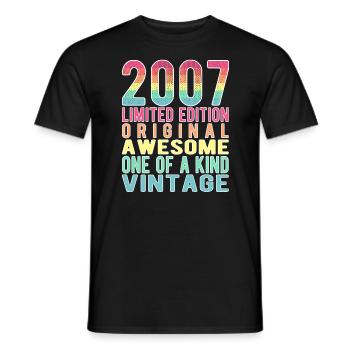 Limited Edition Since 2007 Birthday Vintage 2007 - Men's T-Shirt - black - Front - AI Model Male 178 light (178cm)