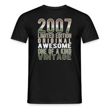 Limited Edition Since 2007 Birthday Vintage 2007 - Men's T-Shirt - black - Front - AI Model Male 178 light (178cm)