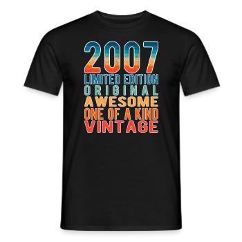 Limited Edition Since 2007 Birthday Vintage 2007 - Men's T-Shirt - black - Front - AI Model Male 178 light (178cm)