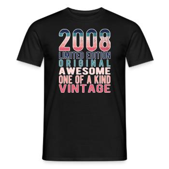 Edition limitée depuis 2008 Anniversaire Millésime 2008 - T-shirt homme - noir - Devant - AI Model Male 178 light (178cm)