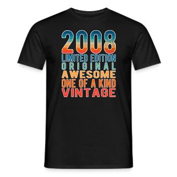 Edition limitée depuis 2008 Anniversaire Millésime 2008 - T-shirt homme - noir - Devant - AI Model Male 178 light (178cm)