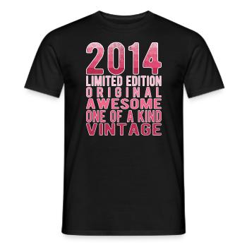 Limited Edition Since 2014 Birthday Vintage 2014 - Men's T-Shirt - black - Front - AI Model Male 178 light (178cm)