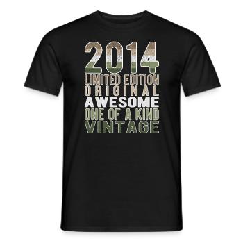 Edition Limitée Depuis 2014 Anniversaire Millésime 2014 - T-shirt homme - noir - Devant - AI Model Male 178 light (178cm)