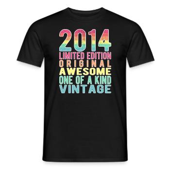 Edition limitée depuis 2014 Anniversaire Millésime 2014 - T-shirt homme - noir - Devant - AI Model Male 178 light (178cm)