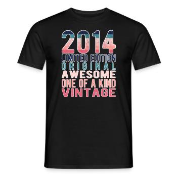 Edition limitée depuis 2014 Anniversaire Millésime 2014 - T-shirt homme - noir - Devant - AI Model Male 178 light (178cm)