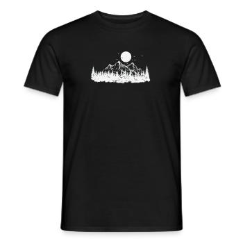 Forêt face aux montagnes Randonnée Nature - T-shirt homme - noir - Devant - AI Model Male 178 light (178cm)
