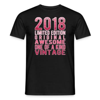 Limited Edition Since 2018 Birthday Vintage 2018 - Men's T-Shirt - black - Front - AI Model Male 178 light (178cm)