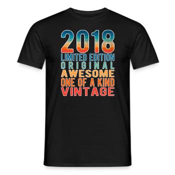 Limited Edition Since 2018 Birthday Vintage 2018 - Men's T-Shirt - black - Front - AI Model Male 178 light (178cm)