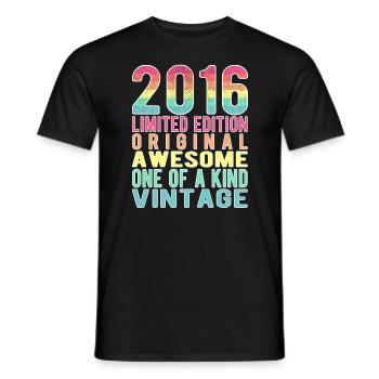 Edition limitée depuis 2016 Anniversaire Millésime 2016 - T-shirt homme - noir - Devant - AI Model Male 178 light (178cm)
