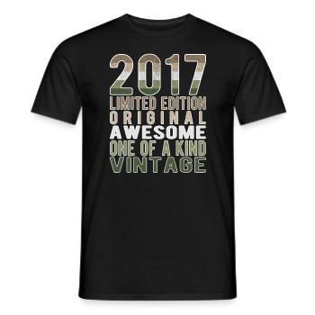 Edition limitée depuis 2017 Anniversaire Millésime 2017 - T-shirt homme - noir - Devant - AI Model Male 178 light (178cm)