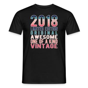 Limited Edition Since 2018 Birthday Vintage 2018 - Men's T-Shirt - black - Front - AI Model Male 178 light (178cm)